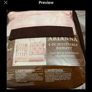 Arianna pink crib bumper set